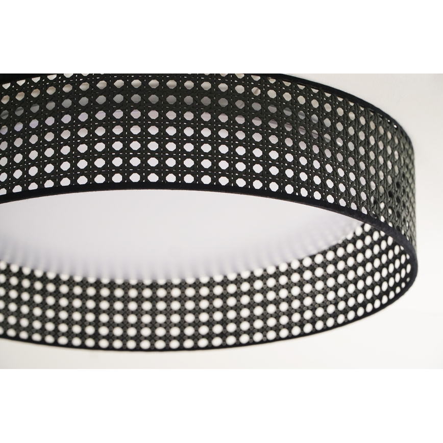 Duolla - LED Stropné svietidlo ROLLER RATTAN LED/24W/230V pr. 45 cm čierna