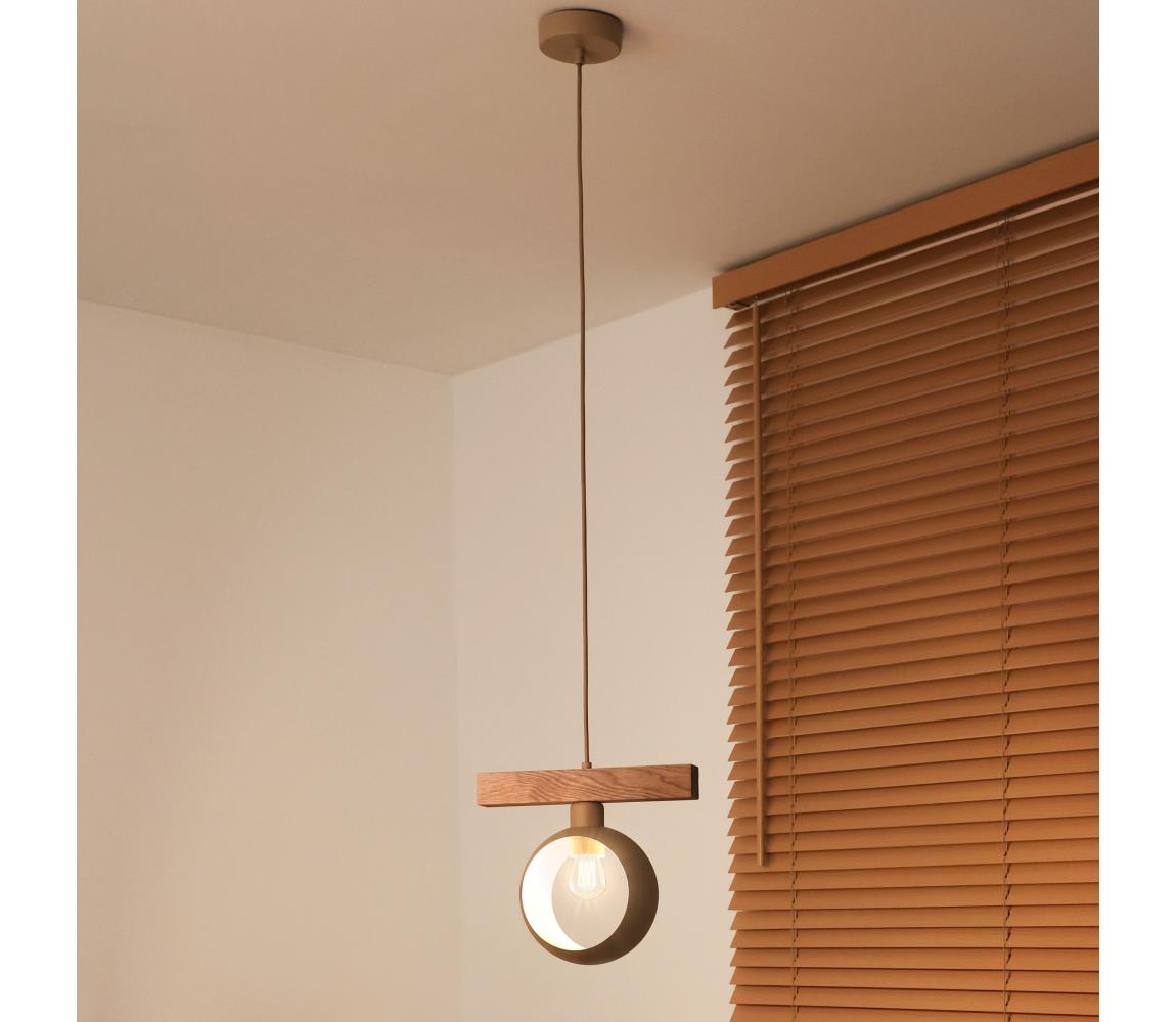 - Luster na lane IRONLINE 1xE27/15W/230V borovica dub/béžová 70408