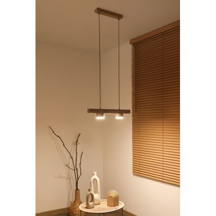 Duolla - Luster na lankách IRONLINE 2xGX53/3W/230V borovica/dub/béžová