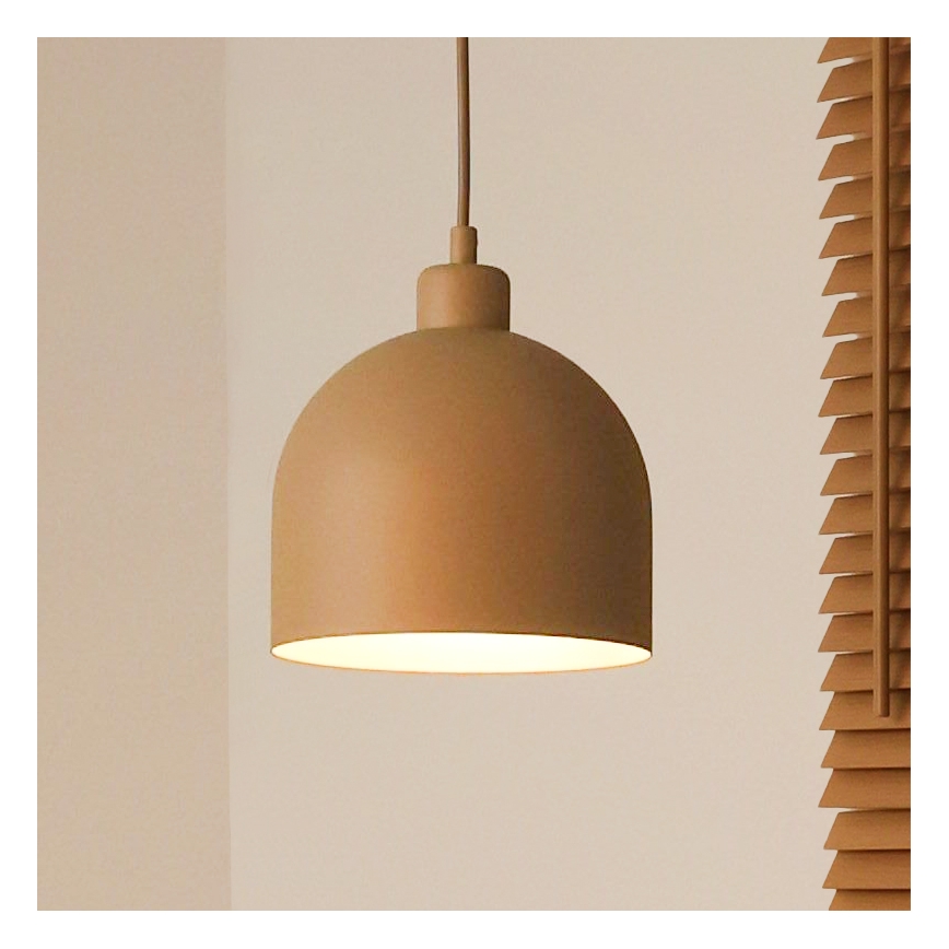 Duolla - Luster na lankovom závesení IRONLINE 1xE27/15W/230V priemer 17 cm béžový