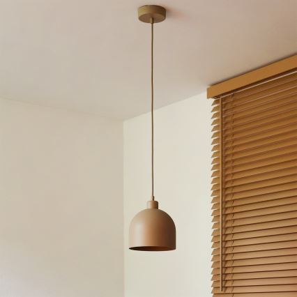 Duolla - Luster na lankovom závesení IRONLINE 1xE27/15W/230V priemer 17 cm béžový