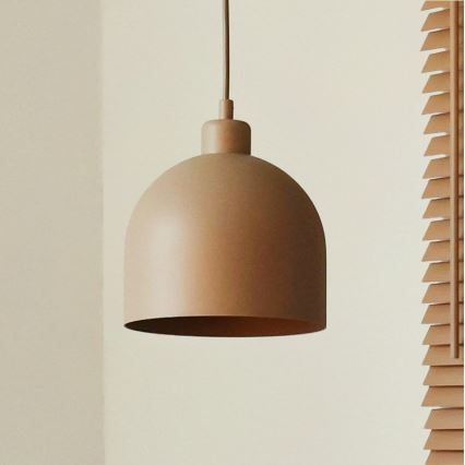 Duolla - Luster na lankovom závesení IRONLINE 1xE27/15W/230V priemer 17 cm béžový