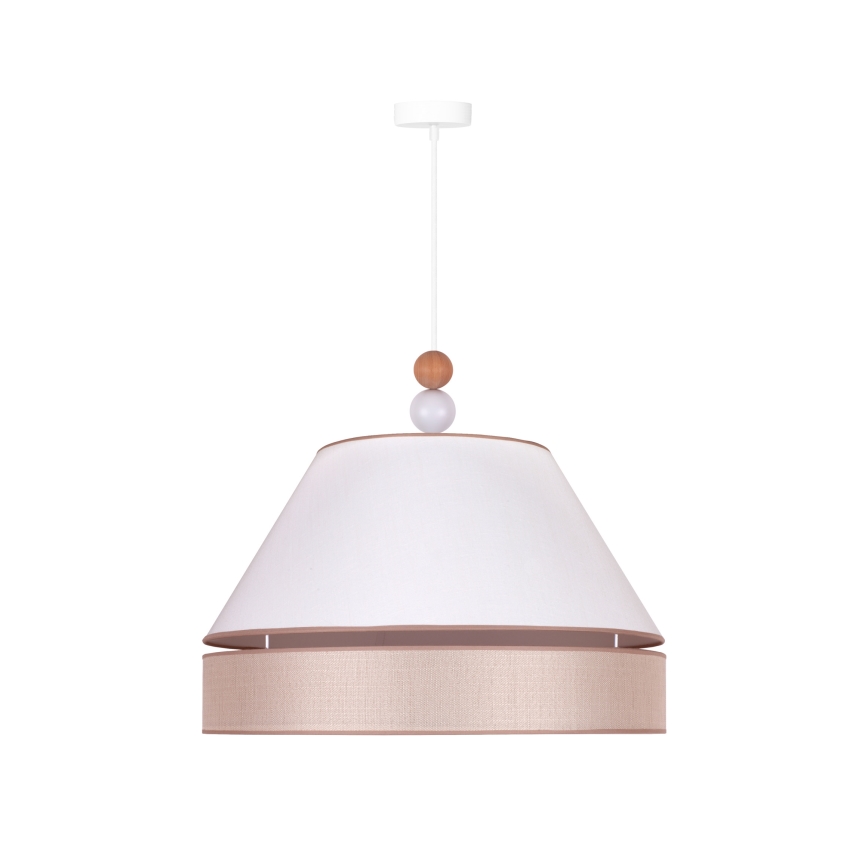 Duolla - Luster na lanku AVIGNON 1xE27/15W/230V pr. 60 cm biela/béžová