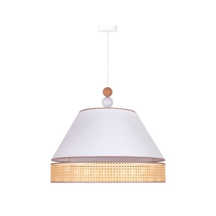 Duolla - Luster na lanku AVIGNON 1xE27/15W/230V pr. 60 cm biela/ratan