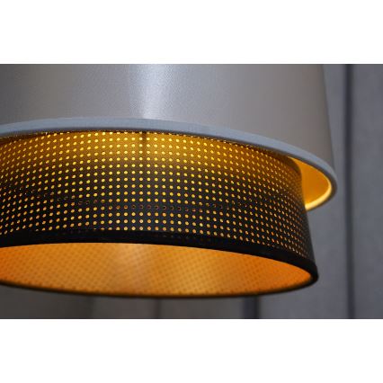 Duolla - Luster na lanku BELL SHINY 1xE27/15W/230V pr. 25 cm strieborná/čierna