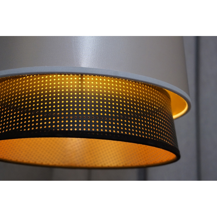 Duolla - Luster na lanku BELL SHINY 1xE27/15W/230V pr. 25 cm strieborná/čierna