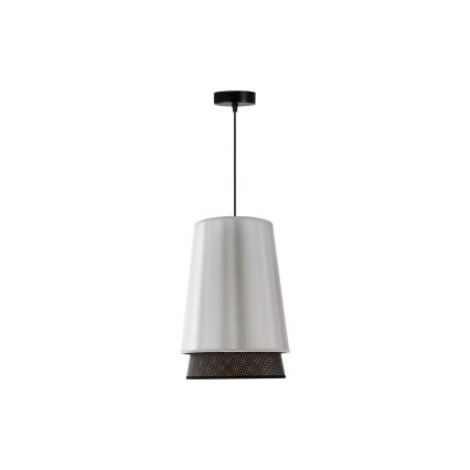 Duolla - Luster na lanku BELL SHINY 1xE27/15W/230V pr. 25 cm strieborná/čierna