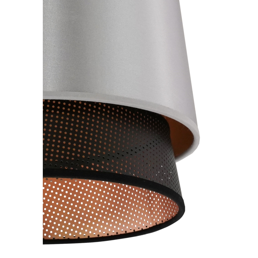 Duolla - Luster na lanku BELL SHINY 1xE27/15W/230V pr. 25 cm strieborná/čierna