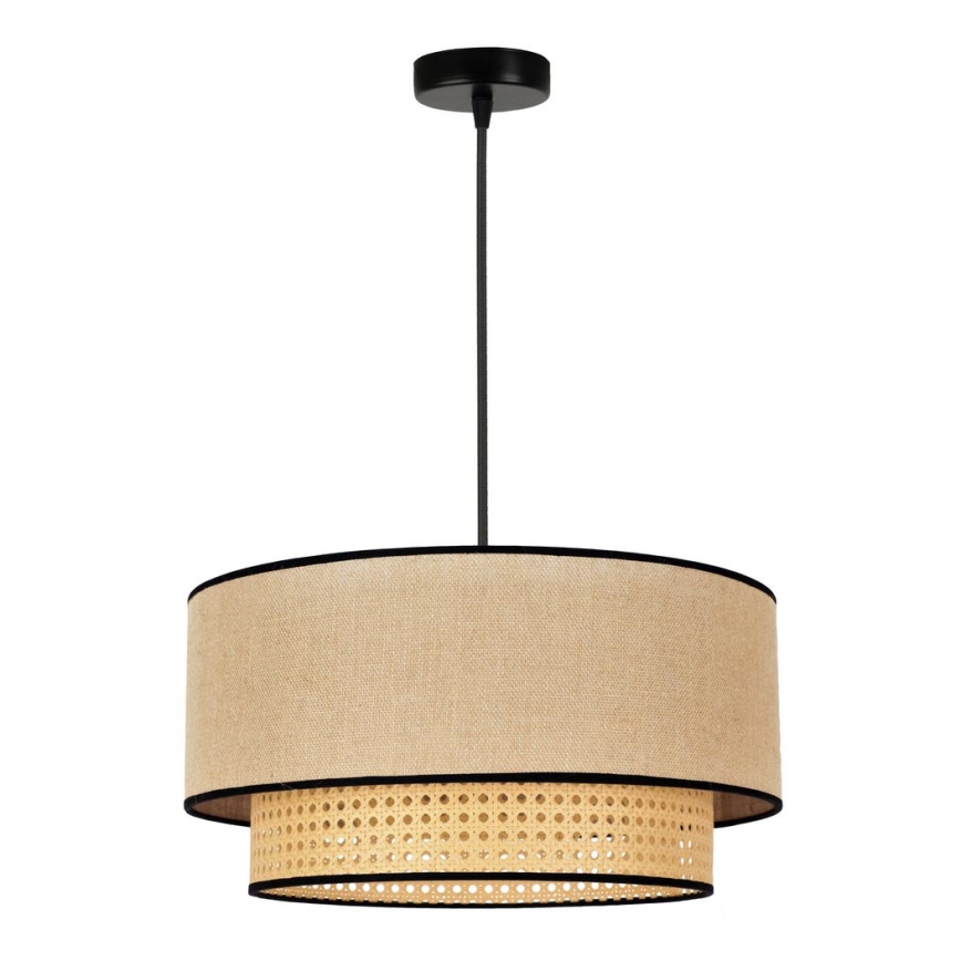 Duolla - Luster na lanku BOHO 1xE27/15W/230V pr. 45 cm béžová/ratan