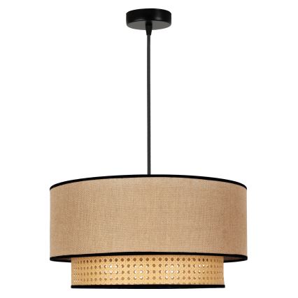 Duolla - Luster na lanku BOHO 1xE27/15W/230V pr. 45 cm béžová/ratan