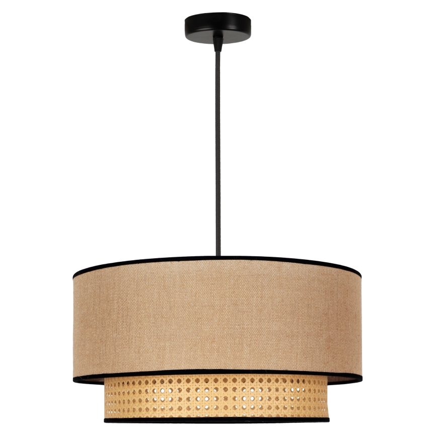 Duolla - Luster na lanku BOHO 1xE27/15W/230V pr. 45 cm béžová/ratan