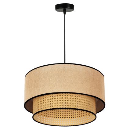 Duolla - Luster na lanku BOHO 1xE27/15W/230V pr. 45 cm béžová/ratan
