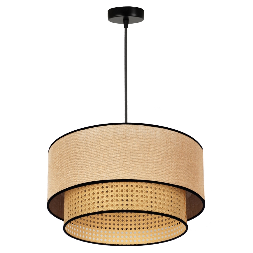 Duolla - Luster na lanku BOHO 1xE27/15W/230V pr. 45 cm béžová/ratan