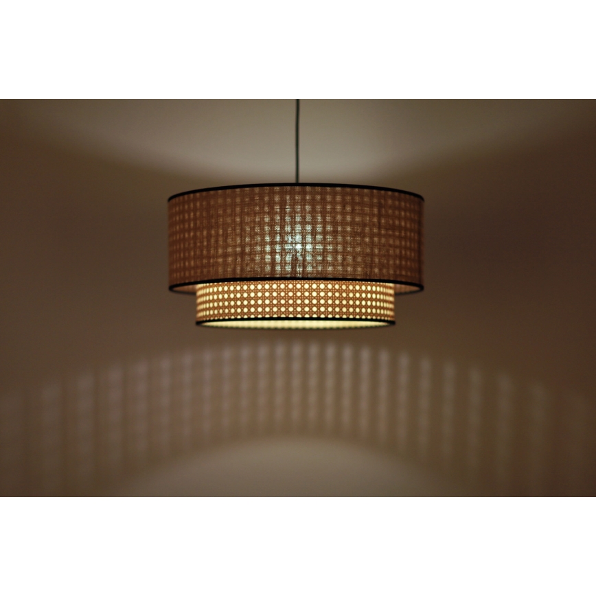 Duolla - Luster na lanku BOHO 1xE27/15W/230V pr. 45 cm béžová/ratan