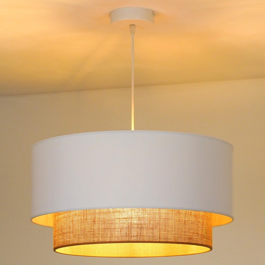 Duolla - Luster na lanku BOHO 1xE27/15W/230V pr. 45 cm biela/hnedá