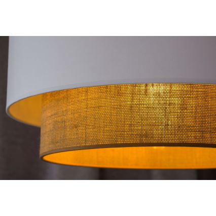 Duolla - Luster na lanku BOHO 1xE27/15W/230V pr. 45 cm biela/hnedá