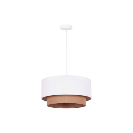 Duolla - Luster na lanku BOHO 1xE27/15W/230V pr. 45 cm biela/hnedá