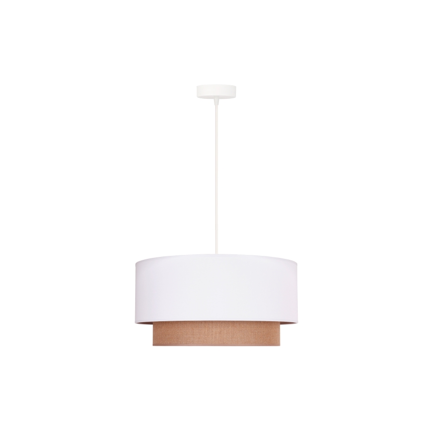 Duolla - Luster na lanku BOHO 1xE27/15W/230V pr. 45 cm biela/hnedá