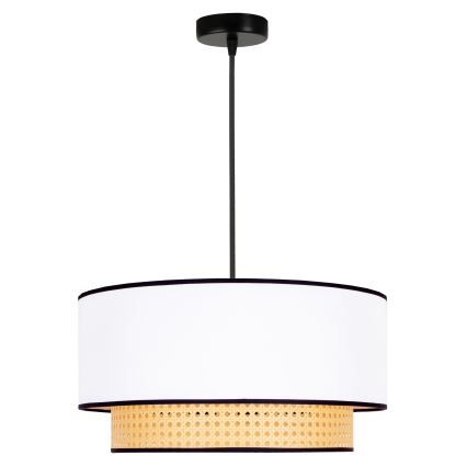 Duolla - Luster na lanku BOHO 1xE27/15W/230V pr. 45 cm biela/ratan