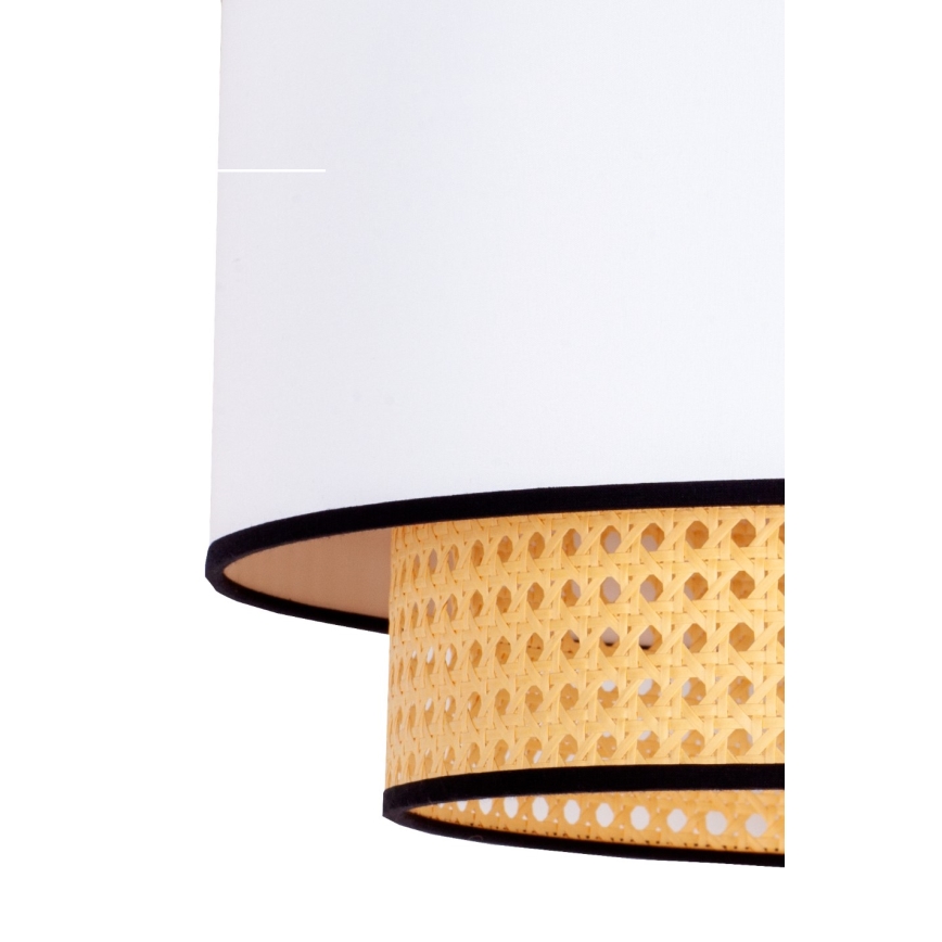 Duolla - Luster na lanku BOHO 1xE27/15W/230V pr. 45 cm biela/ratan