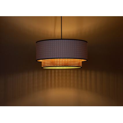 Duolla - Luster na lanku BOHO 1xE27/15W/230V pr. 45 cm biela/ratan