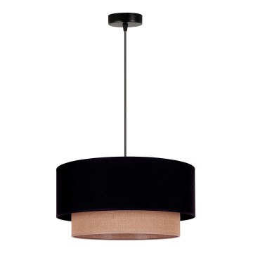 Duolla - Luster na lanku BOHO 1xE27/15W/230V pr. 45 cm čierna/hnedá