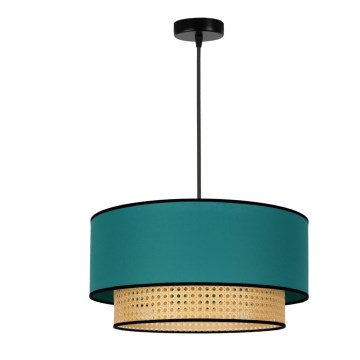 Duolla - Luster na lanku BOHO 1xE27/15W/230V pr. 45 cm tyrkysová/ratan