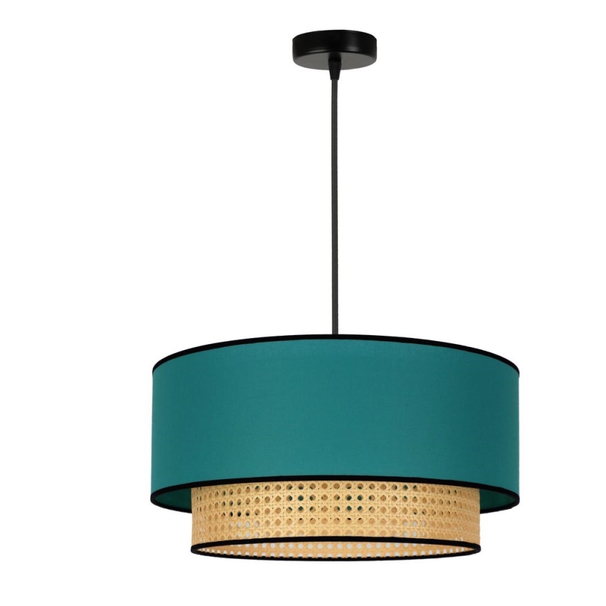 Duolla - Luster na lanku BOHO 1xE27/15W/230V pr. 45 cm tyrkysová/ratan