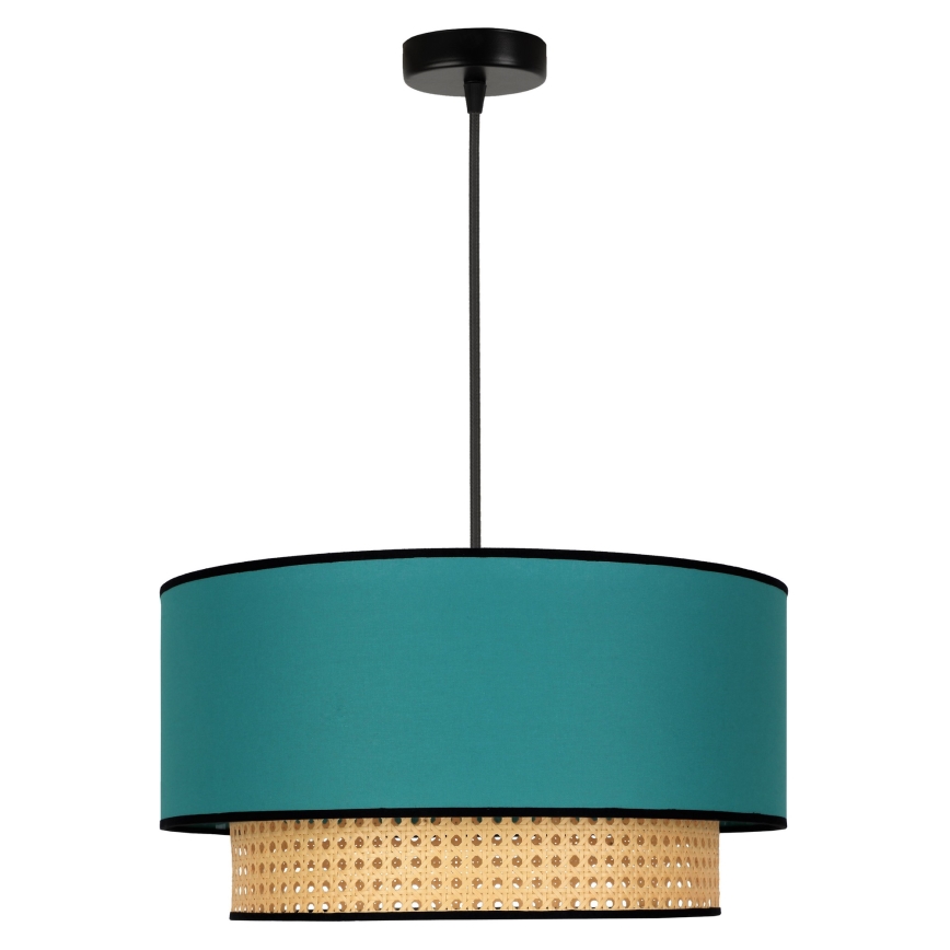 Duolla - Luster na lanku BOHO 1xE27/15W/230V pr. 45 cm tyrkysová/ratan