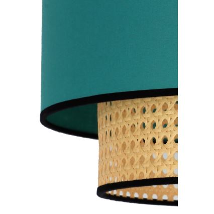 Duolla - Luster na lanku BOHO 1xE27/15W/230V pr. 45 cm tyrkysová/ratan