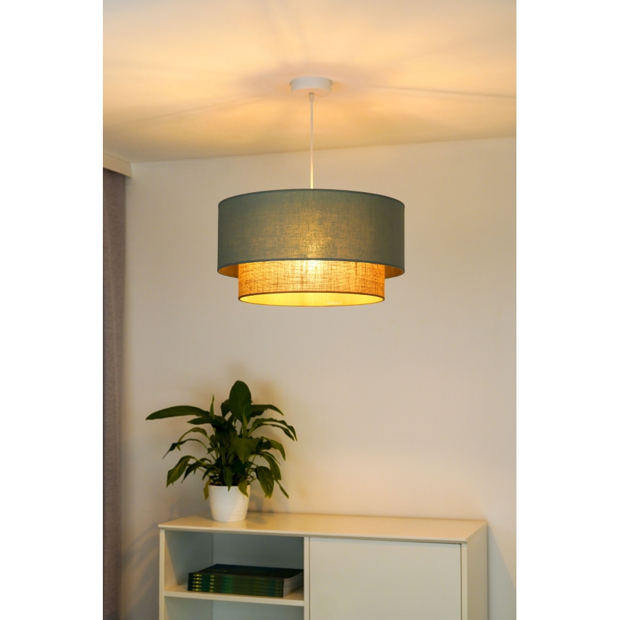 Duolla - Luster na lanku BOHO 1xE27/15W/230V pr. 45 cm zelená/hnedá