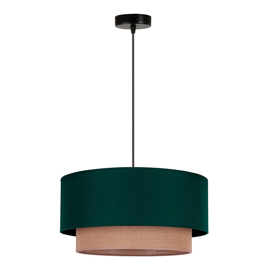 Duolla - Luster na lanku BOHO 1xE27/15W/230V pr. 45 cm zelená/hnedá