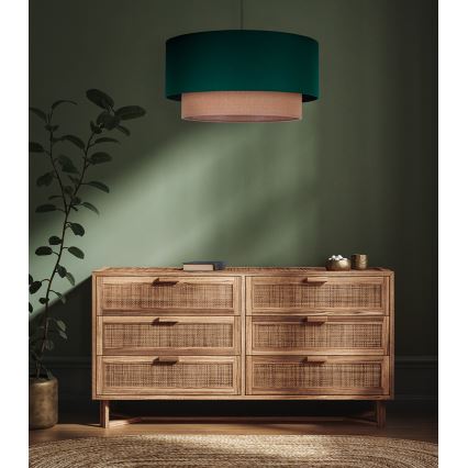 Duolla - Luster na lanku BOHO 1xE27/15W/230V pr. 45 cm zelená/hnedá