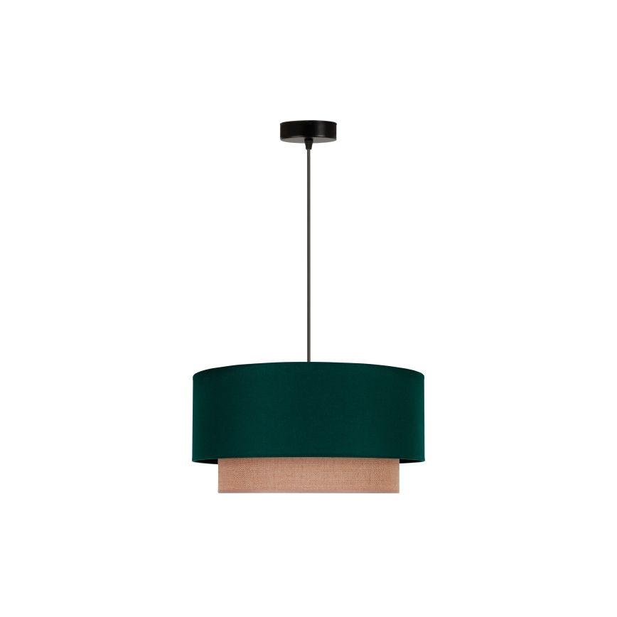 Duolla - Luster na lanku BOHO 1xE27/15W/230V pr. 45 cm zelená/hnedá