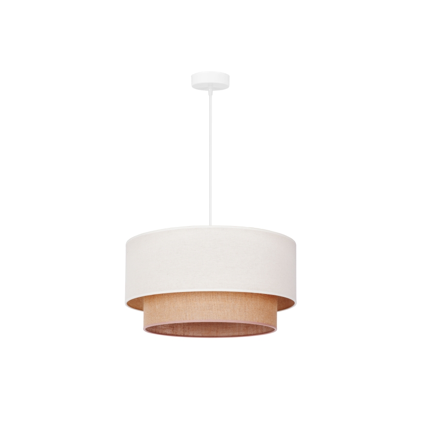 Duolla - Luster na lanku BOHO 1xE27/15W/230V pr. 60 cm béžová/hnedá