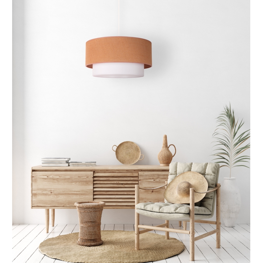 Duolla - Luster na lanku BOHO 1xE27/40W/230V pr. 45 cm béžová/biela