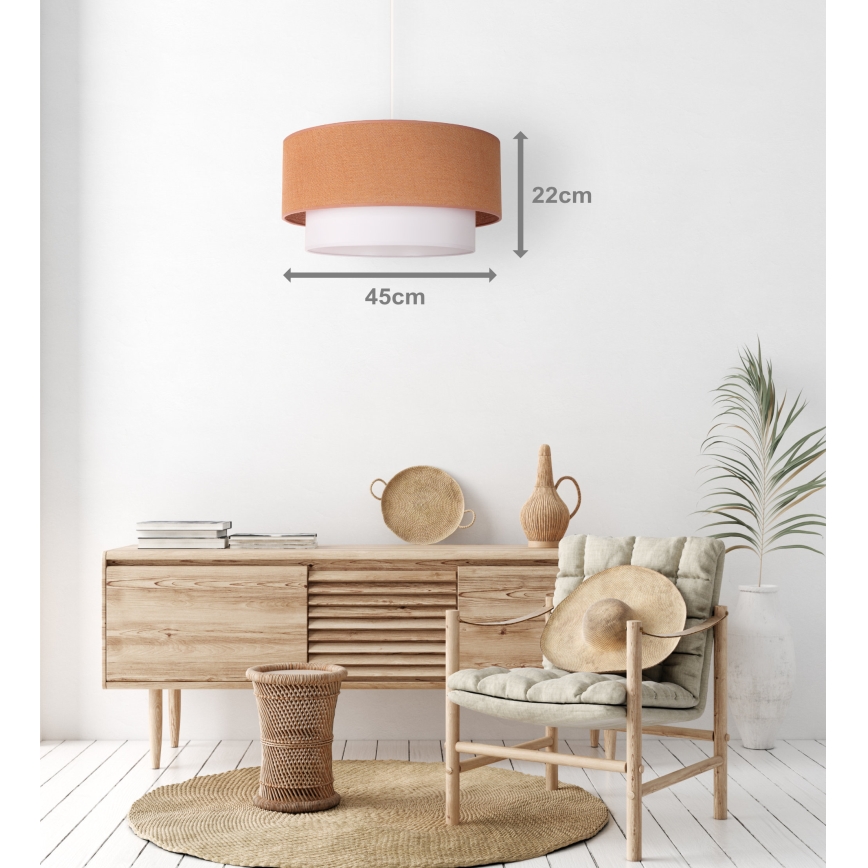 Duolla - Luster na lanku BOHO 1xE27/40W/230V pr. 45 cm béžová/biela