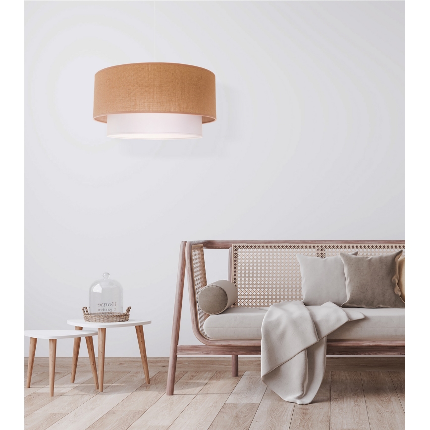 Duolla - Luster na lanku BOHO 1xE27/40W/230V pr. 45 cm béžová/biela