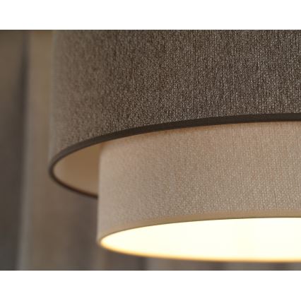 Duolla - Luster na lanku BOHO ECO RECYCLING 1xE27/15W/230V pr. 45 cm hnedá/krémová