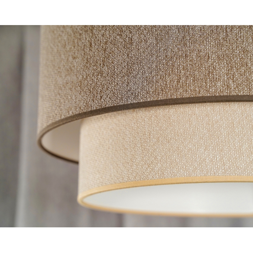 Duolla - Luster na lanku BOHO ECO RECYCLING 1xE27/15W/230V pr. 45 cm hnedá/krémová
