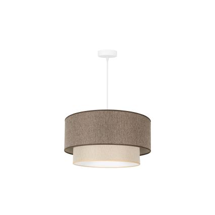 Duolla - Luster na lanku BOHO ECO RECYCLING 1xE27/15W/230V pr. 45 cm hnedá/krémová