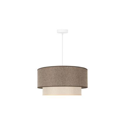 Duolla - Luster na lanku BOHO ECO RECYCLING 1xE27/15W/230V pr. 45 cm hnedá/krémová