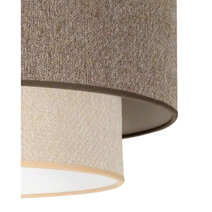 Duolla - Luster na lanku BOHO ECO RECYCLING 1xE27/15W/230V pr. 45 cm hnedá/krémová