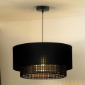 Duolla - Luster na lanku BOHO RATTAN 1xE27/15W/230V pr. 45 cm čierna
