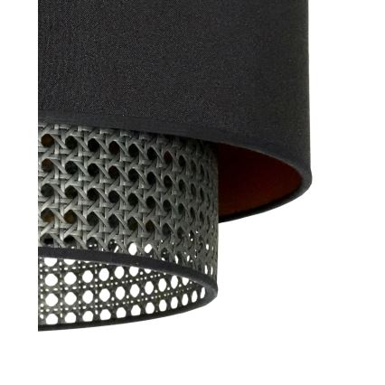 Duolla - Luster na lanku BOHO RATTAN 1xE27/15W/230V pr. 45 cm čierna