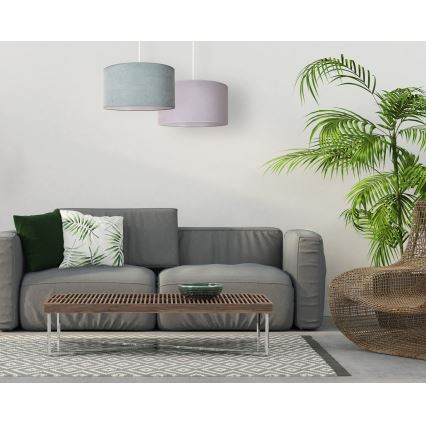 Duolla - Luster na lanku BRISTOL 1xE27/15W/230V pr. 45 cm zelená/biela