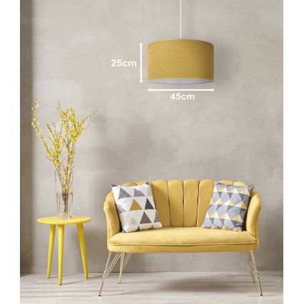 Duolla - Luster na lanku BRISTOL 1xE27/15W/230V pr. 45 cm žltá/biela