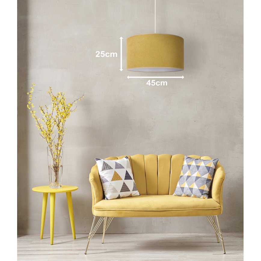 Duolla - Luster na lanku BRISTOL 1xE27/15W/230V pr. 45 cm žltá/biela