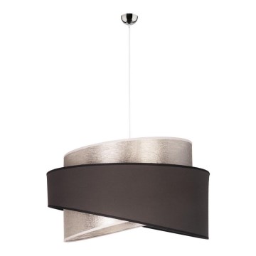 Duolla - Luster na lanku BROOKLYN 1xE27/40W/230V pr. 50 cm strieborná/čierna
