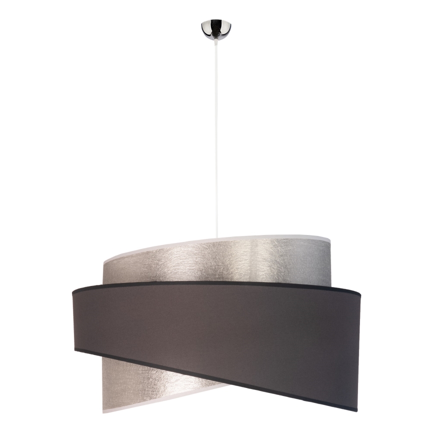 Duolla - Luster na lanku BROOKLYN 1xE27/40W/230V pr. 50 cm strieborná/čierna